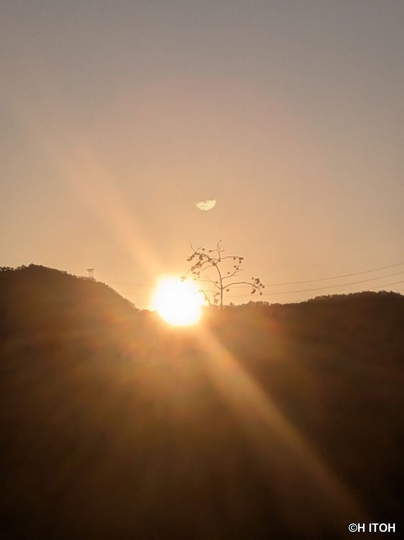 Sunset behind the ridge